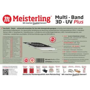 Meisterling® Multi - Band 3D - UV PLUS schwarz - 60mm breit, 1 Rolle 25 m - von Hand reißbar - Klebeband für Dampfbremse etc. Bild 2