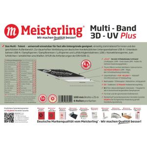 Meisterling® Multi - Band 3D - UV PLUS schwarz - 100mm breit, 1 Rolle 25 m - von Hand reißbar - Klebeband für Dampfbremse etc. Bild 3