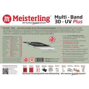 Meisterling® Multi - Band 3D - UV PLUS schwarz - 150mm breit, 1 Rolle 25 m - von Hand reißbar - Klebeband für Dampfbremse etc. Bild 3