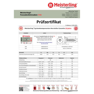 100 x MEISTERLING® FASSADENSCHRAUBEN INOX V4A 4,8 x 20 MM FLACHKOPF TORX T20 DUNKELGRAU + 1 BIT Bild 4