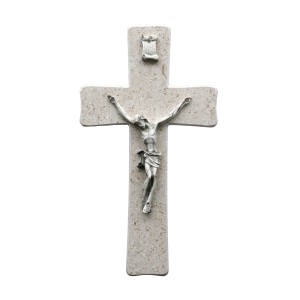 Wandkreuz aus Naturstein – 14 cm – Handgefertigtes Steinkreuz mit Jesus-Figur & INRI Bild 6