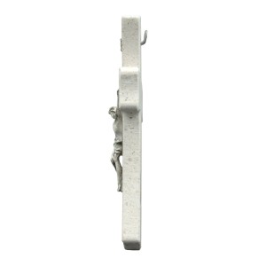 Wandkreuz aus Naturstein – 20 cm – Handgefertigtes Steinkreuz mit Jesus-Figur & INRI - gebogene Form Bild 4
