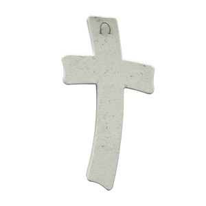 Wandkreuz aus Naturstein – 26 cm – Handgefertigtes Steinkreuz mit Jesus-Figur & INRI - gebogene Form Bild 5