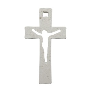 Wandkreuz aus Naturstein – 26 cm – Handgefertigtes Steinkreuz mit ausgefräster Jesus-Figur Bild 5