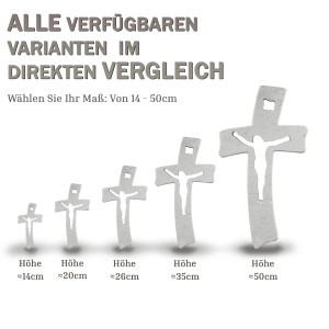 Wandkreuz aus Naturstein – 14 cm – Handgefertigtes Steinkreuz mit ausgefräster Jesus-Figur - gebogene Form Bild 2