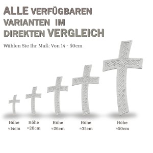 Wandkreuz aus Naturstein – 14 cm – Handgefertigtes Steinkreuz mit Flechtmuster - gebogene Form Bild 2