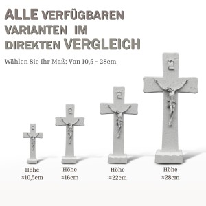Tischkreuz aus Naturstein – 22 cm – Handgefertigtes Steinkreuz mit Jesus-Figur & INRI Bild 2