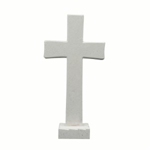 Tischkreuz aus Naturstein – 22 cm – Handgefertigtes Steinkreuz mit Jesus-Figur & INRI Bild 5