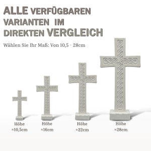 Tischkreuz aus Naturstein – 16 cm – Handgefertigtes Steinkreuz mit Flechtmuster Bild 2