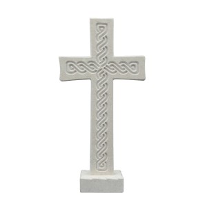 Tischkreuz aus Naturstein – 16 cm – Handgefertigtes Steinkreuz mit Flechtmuster Bild 6