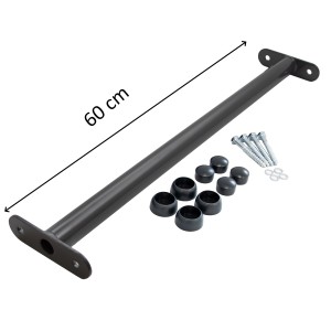 Reckstange 60 cm Metall Anthrazit – stabile Turnstange für Spielturm & Garten inkl. Schrauben, Scheiben & Abdeckkappen