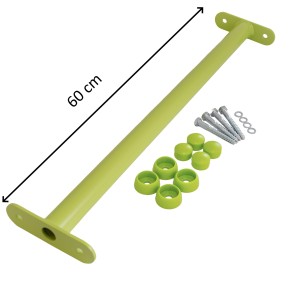 Reckstange 60 cm Metall Apfelgrün / Lime – stabile Turnstange für Spielturm & Garten inkl. Schrauben, Scheiben & Abdeckkappen