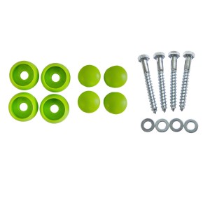 Reckstange 60 cm Metall Apfelgrün / Lime – stabile Turnstange für Spielturm & Garten inkl. Schrauben, Scheiben & Abdeckkappen Bild 5