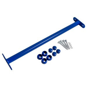 Reckstange 60 cm Metall Blau – stabile Turnstange für Spielturm & Garten inkl. Schrauben, Scheiben & Abdeckkappen Bild 2