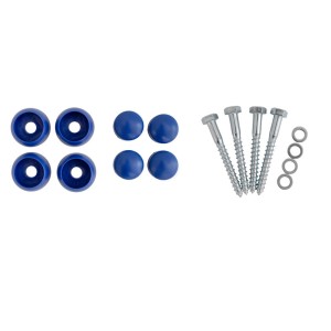 Reckstange 60 cm Metall Blau – stabile Turnstange für Spielturm & Garten inkl. Schrauben, Scheiben & Abdeckkappen Bild 5