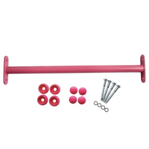 Reckstange 60 cm Metall Rosa – stabile Turnstange für Spielturm & Garten inkl. Schrauben, Scheiben & Abdeckkappen Bild 2