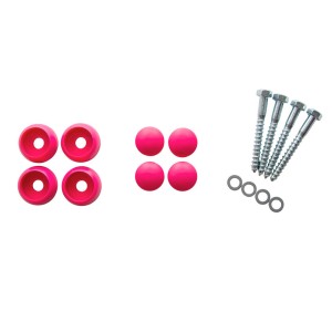 Reckstange 60 cm Metall Rosa – stabile Turnstange für Spielturm & Garten inkl. Schrauben, Scheiben & Abdeckkappen Bild 5
