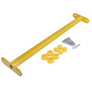 Reckstange 60 cm Metall Gelb – stabile Turnstange für Spielturm & Garten inkl. Schrauben, Scheiben & Abdeckkappen Bild 2
