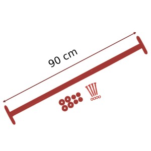 Reckstange 90 cm Metall Rot – stabile Turnstange für Spielturm & Garten inkl. Schrauben, Scheiben & Abdeckkappen