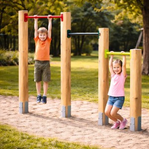 Reckstange 90 cm Metall Rot – stabile Turnstange für Spielturm & Garten inkl. Schrauben, Scheiben & Abdeckkappen Bild 7