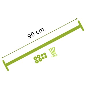 Reckstange 90 cm Metall Apfelgrün / Lime – stabile Turnstange für Spielturm & Garten inkl. Schrauben, Scheiben & Abdeckkappen