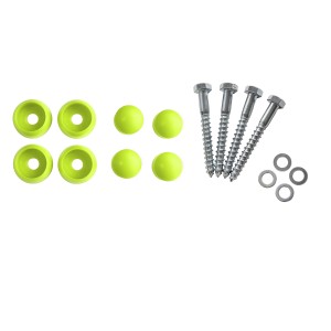 Reckstange 90 cm Metall Apfelgrün / Lime – stabile Turnstange für Spielturm & Garten inkl. Schrauben, Scheiben & Abdeckkappen Bild 5