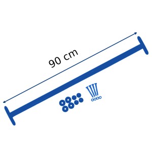 Reckstange 90 cm Metall Blau – stabile Turnstange für Spielturm & Garten inkl. Schrauben, Scheiben & Abdeckkappen