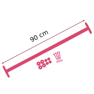 Reckstange 90 cm Metall Rosa – stabile Turnstange für Spielturm & Garten inkl. Schrauben, Scheiben & Abdeckkappen