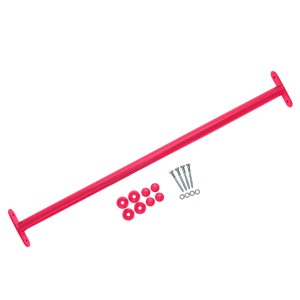 Reckstange 90 cm Metall Rosa – stabile Turnstange für Spielturm & Garten inkl. Schrauben, Scheiben & Abdeckkappen Bild 2