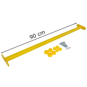Reckstange 90 cm Metall Gelb – stabile Turnstange für Spielturm & Garten inkl. Schrauben, Scheiben & Abdeckkappen