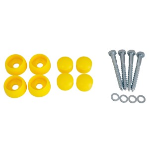 Reckstange 90 cm Metall Gelb – stabile Turnstange für Spielturm & Garten inkl. Schrauben, Scheiben & Abdeckkappen Bild 5