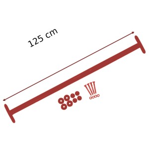 Reckstange 125 cm Metall Rot – stabile Turnstange für Spielturm & Garten inkl. Schrauben, Scheiben & Abdeckkappen