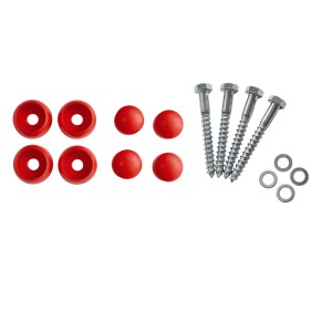 Reckstange 125 cm Metall Rot – stabile Turnstange für Spielturm & Garten inkl. Schrauben, Scheiben & Abdeckkappen Bild 5