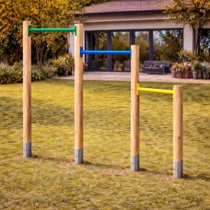 Reckstange 125 cm Metall Rot – stabile Turnstange für Spielturm & Garten inkl. Schrauben, Scheiben & Abdeckkappen Bild 8