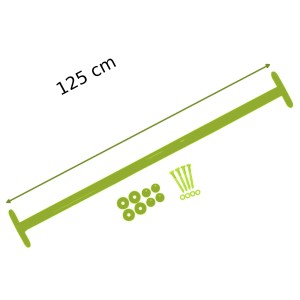 Reckstange 125 cm Metall Apfelgrün / Lime – stabile Turnstange für Spielturm & Garten inkl. Schrauben, Scheiben & Abdeckkappen