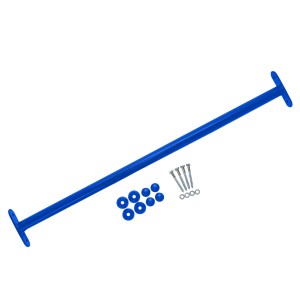 Reckstange 125 cm Metall Blau – stabile Turnstange für Spielturm & Garten inkl. Schrauben, Scheiben & Abdeckkappen Bild 2