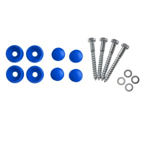 Reckstange 125 cm Metall Blau – stabile Turnstange für Spielturm & Garten inkl. Schrauben, Scheiben & Abdeckkappen Bild 5