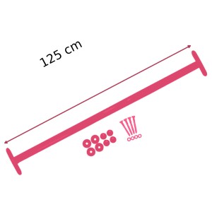 Reckstange 125 cm Metall Rosa – stabile Turnstange für Spielturm & Garten inkl. Schrauben, Scheiben & Abdeckkappen