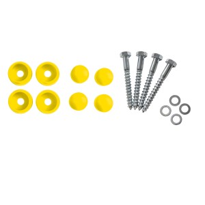 Reckstange 125 cm Metall Gelb – stabile Turnstange für Spielturm & Garten inkl. Schrauben, Scheiben & Abdeckkappen Bild 5