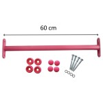 Reckstange 60 cm Metall Rosa – stabile Turnstange für Spielturm & Garten inkl. Schrauben, Scheiben & Abdeckkappen