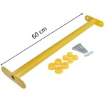 Reckstange 60 cm Metall Gelb – stabile Turnstange für Spielturm & Garten inkl. Schrauben, Scheiben & Abdeckkappen